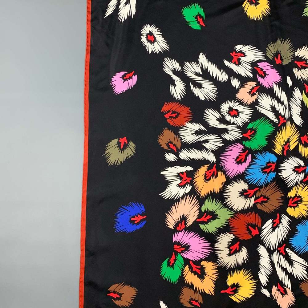 MISSONI Black Multi-Color Abstract Print Silk Scarf - Picture 2 of 5